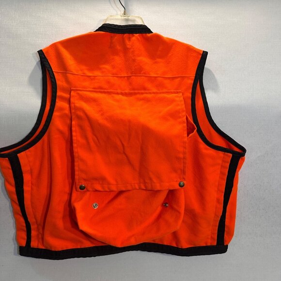 Cabelas Blaze Orange Hunting Game Bag Vest XXL Heavyweight Canvas Snap Pockets - Picture 8 of 13